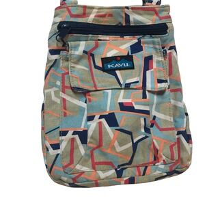 KAVU Crossbody Bag Abstract Geometric Print Adjustable Strap